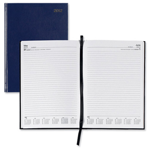 5 Star 2012 Diary Day to Page Saturday and Sunday Separate 70gsm W148xH210mm A5 Blue