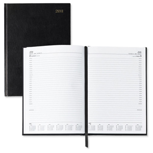 5 Star 2012 Appointment Diary Day to Page Half-hourly Intervals 70gsm W210xH297mm A4 Black