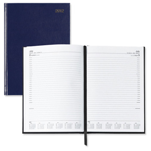 5 Star 2012 Appointment Diary Day to Page Half-hourly Intervals 70gsm W210xH297mm A4 Blue