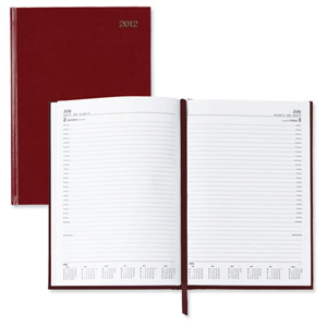 5 Star 2012 Appointment Diary Day to Page Half-hourly Intervals 70gsm W210xH297mm A4 Red