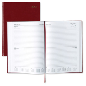 5 Star 2012 Diary 2 Days to Page Combined Saturday and Sunday 70gsm W210xH297mm A4 Red