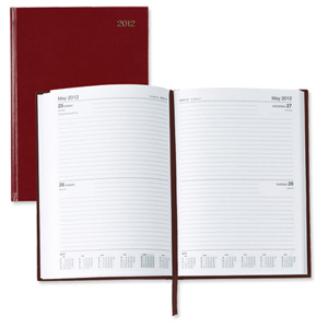 5 Star 2012 Diary 2 Days to Page Combined Saturday and Sunday 70gsm W148xH210mm A5 Red
