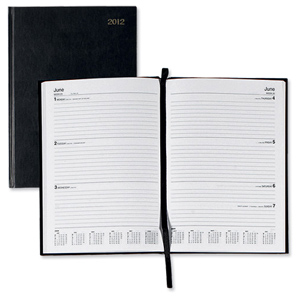 5 Star 2012 Diary Week to View Full Week on Two Pages 70gsm W148xH210mm A5 Black