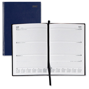 5 Star 2012 Diary Week to View Full Week on Two Pages 70gsm W148xH210mm A5 Blue