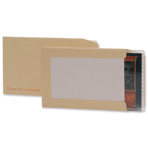 5 Star Envelopes Board-backed Window Peel and Seal 115gsm C4 Manilla [Pack 125]