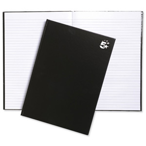 5 Star Notebook Casebound Hard Cover Ruled 80gsm A4 Black [Pack 5]