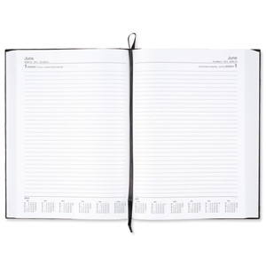 5 Star 2013 Big Diary 2 Full Pages Per Day White Wove Paper 70gsm W210x297mm A4 Black