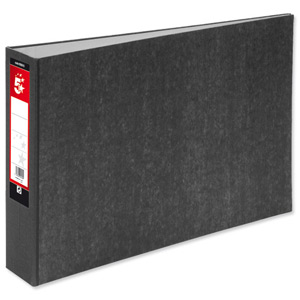 5 Star Lever Arch File 70mm Spine Oblong Landscape A3 Cloudy Grey [Pack 2]