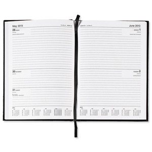 5 Star 2013 Diary 2 Days to Page Combined Saturday and Sunday 70gsm W148xH210mm A5 Black