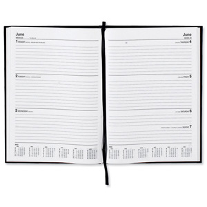 5 Star 2013 Diary Week to View Full Week on Two Pages 70gsm W210xH297mm A4 Black