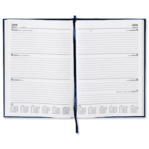 5 Star 2013 Diary Week to View Full Week on Two Pages 70gsm W210xH297mm A4 Blue