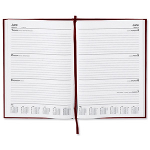 5 Star 2013 Diary Week to View Full Week on Two Pages 70gsm W210xH297mm A4 Red
