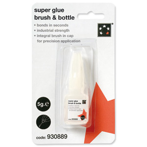 5 Star Super Glue Bottle Industrial Strength with Application Brush 5g