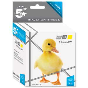 5 Star Compatible Inkjet Cartridge Yellow [HP No. 82 C4913A Alternative] Ident: 810D