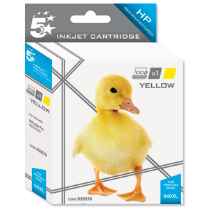 5 Star Compatible Inkjet Cartridge Page Life 1400pp Yellow [HP No. 940XL C4909AE Alternative]