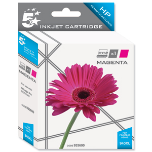 5 Star Compatible Inkjet Cartridge Page Life 1400pp Magenta [HP No. 940XL C4908AE Alternative] Ident: 813D