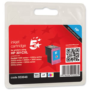 5 Star Compatible Inkjet Cartridge Page Life 330pp Colour [HP No. 301XL CH564EE Alternative] Ident: 811D