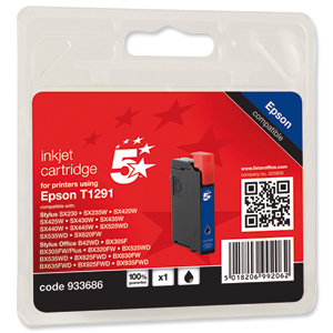 5 Star Compatible Inkjet Cartridge Black [Epson T12914011 Alternative]