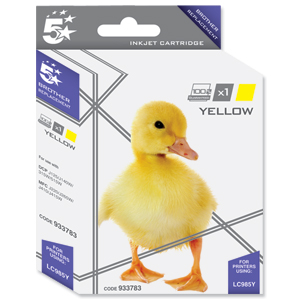 5 Star Compatible Inkjet Cartridge Page Life 260pp Yellow [Brother LC985Y Alternative] Ident: 791H