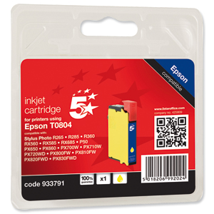 5 Star Compatible Inkjet Cartridge Yellow [Epson T08044011 Alternative] Ident: 804G