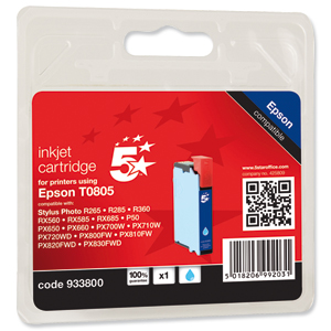 5 Star Compatible Inkjet Cartridge Light Cyan [Epson T08054011 Alternative] Ident: 804H