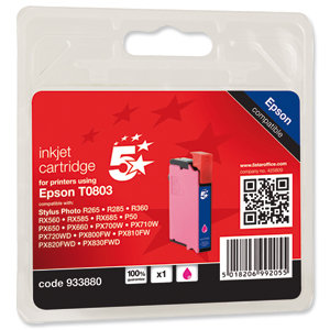 5 Star Compatible Inkjet Cartridge Magenta [Epson T08034011 Alternative]