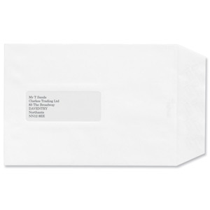 Croxley Script Envelopes Pocket Peal and Seal Window Pure White C5 [Pack 500]