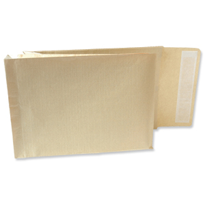 New Guardian Armour Envelopes Peel And Seal Gusset 50mm 130gsm Kraft Manilla C4 [Pack 100]