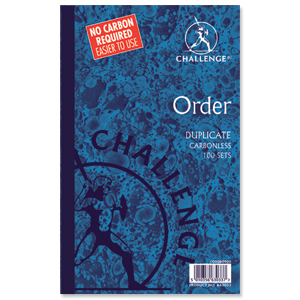 Challenge Duplicate Book Carbonless Order 100 Sets 210x130mm Ref 100080400 [Pack 5]