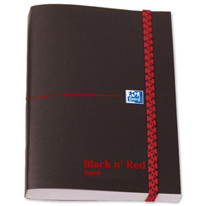 Black n Red Polynote Book Casebound Elasticated 90gsm Ruled 192pp A6 Ref 100080416 [Pack 5]