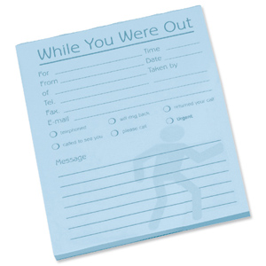 Message Pad While You Were Out 80 Sheets 127x102mm Pale Blue Paper [Pack 10]