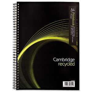 Cambridge Recycled Notebook Wirebound 70gsm Sidebound Ruled and Margin 100 Pages A4 [Pack 10]