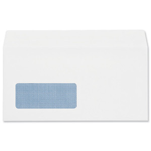 Plus Fabric Envelopes Wallet Press Seal Window 110gsm DL White [Pack 250]