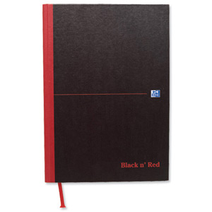 Black n Red Book Casebound 90gsm Ruled Indexed A-Z 192pp A4 Ref 100080432 [Pack 5]