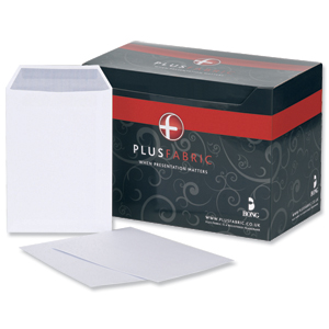 Plus Fabric Envelopes Pocket Press Seal 110gsm C5 White [Pack 250]