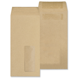 New Guardian Envelopes Lightweight Pocket Press Seal Window 80gsm Manilla DL [Pack 1000]