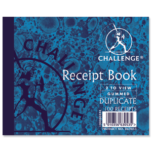 Challenge Duplicate Book Gummed Sheets Carbon Receipt 2-to-View 100 Sets 105x130mm Ref 100080444 [Pack 5]