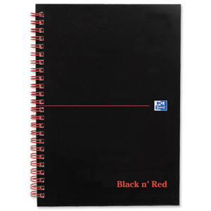 Black n Red Notebook Soft Cover Wirebound Perforated 90gsm Ruled 100pp A5 Ref 100080155 [Pack 10]