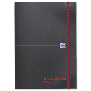 Black n Red Polynote Book Casebound Elasticated 90gsm Ruled 192pp A5 Ref 100080449 [Pack 5]