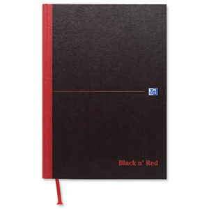 Black n Red Book Casebound 90gsm Ruled 192pp A5 Ref 100080459 [Pack 5]