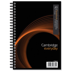 Cambridge Twin Wirebound Notebook Sidebound Punched 2 Holes 70gsm Ruled 100 Pages A5 [Pack 10]