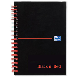 Black n Red Notebook Soft Cover Wirebound Perforated 90gsm Ruled 100pp A6 Ref 100080490 [Pack 10]