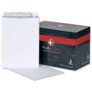 Plus Fabric Envelopes Pocket Peel and Seal 120gsm C4 White [Pack 250]