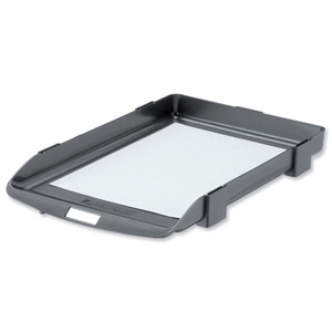 Rexel Agenda Classic 35 Letter Tray Stackable Internal W382xD246xH35mm Charcoal Ref 25200