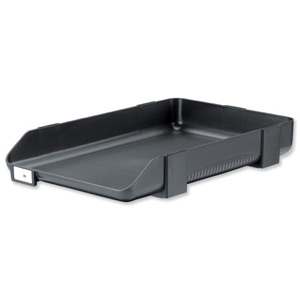Rexel Agenda Classic 55 Letter Tray Stackable Internal W382xH246x55mm Charcoal Ref 25206