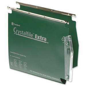 Rexel Crystalfile Extra Lateral File Polypropylene V-base 15mm W275mm Green Ref 70637 [Pack 25]