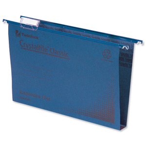 Rexel Crystalfile Classic Suspension File Manilla 50mm Foolscap Blue Ref 71751 [Pack 50]