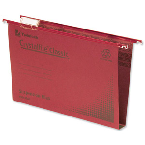 Rexel Crystalfile Classic Suspension File Manilla 50mm Foolscap Red Ref 71752 [Pack 50]