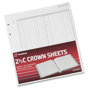 Twinlock 2.5C Crown Treble Cash Sheets Ref 75839 [Pack 100]