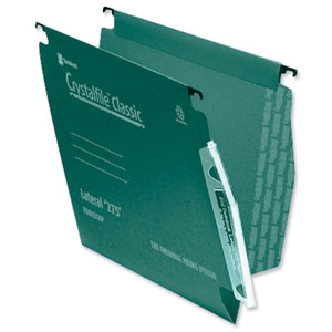 Rexel Crystalfile Classic Lateral File Manilla V-base 15mm W275xH280mm Green Ref 78652 [Pack 50]